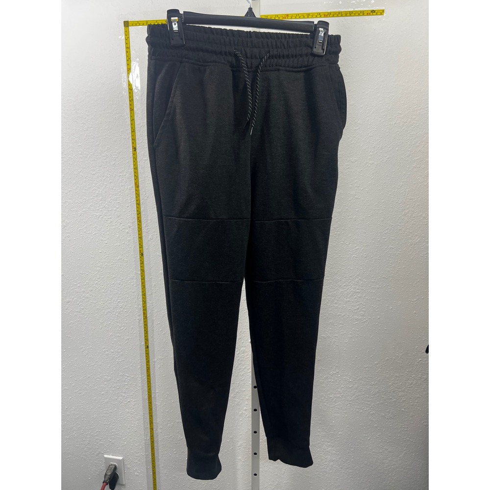 WT02 Mens Jogger Pants Charcoal Black Drawstring Athletic Sweatpants Size Small